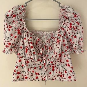 Floral Puff Sleeve Top